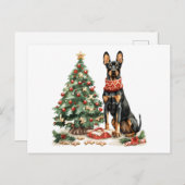 Christmas Dobermann Hunde Postkarte (Vorne/Hinten)