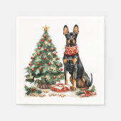 Christmas Dobermann Hunde Serviette (Vorderseite)