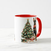 Christmas Dobermann Hunde Tasse (VorderseiteRechts)