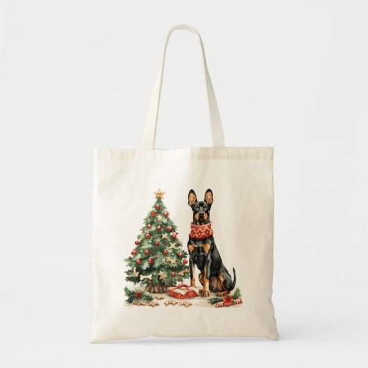 Christmas Dobermann Hunde Tragetasche (Vorne)
