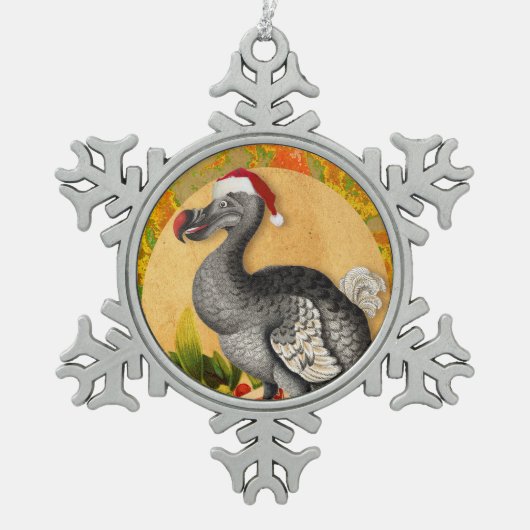 Christmas Dodo Bird Schneeflocken Zinn-Ornament (Vorderseite)