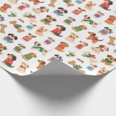 Christmas Dog And Bone Colourful Gift Xmas Geschenkpapier (Ecke)