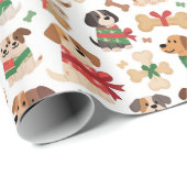 Christmas Dog And Gift Bone Colourful Xmas Geschenkpapier (Rolleneckpunkt)