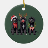 Christmas Dog Black Goldendoodle Doodle Mom Winter Keramik Ornament (Vorne)