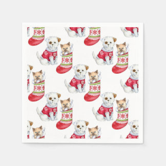 Christmas Dog & Cat Serviette