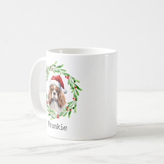 Christmas Dog Cavalier King Charles Spaniel Pet Kaffeetasse (Vorderseite Links)