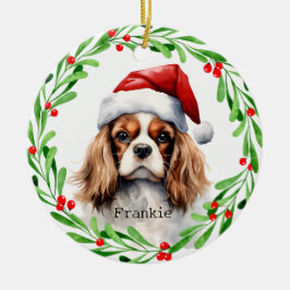 Christmas Dog Cavalier King Charles Spaniel Pet Keramik Ornament