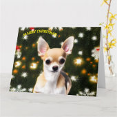 Christmas Dog Chihuahua Karte (Gelbe Blume)