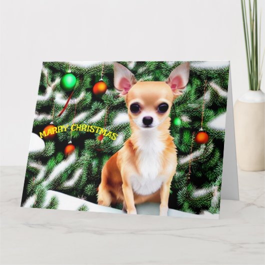 Christmas Dog Chihuahua Karte (Vorderseite)