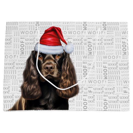 Christmas Dog Chocolate Cocker Spaniel Holiday Große Geschenktüte (Vorderseite)