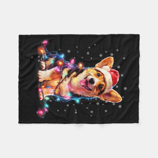 Christmas Dog Corgi Santa Xmas Women Men Kids Fleecedecke (Vorderseite (Horizontal))