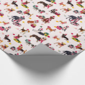 CHRISTMAS DOG CUTENESS CREAM GESCHENKPAPIER (Ecke)