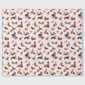 CHRISTMAS DOG CUTENESS CREAM GESCHENKPAPIER (Flach)