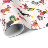 CHRISTMAS DOG CUTENESS CREAM GESCHENKPAPIER (Rolleneckpunkt)