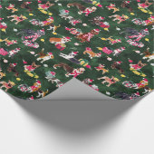 CHRISTMAS DOG CUTENESS EMERALD GESCHENKPAPIER (Ecke)