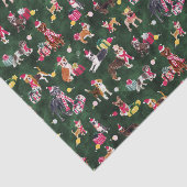 CHRISTMAS DOG CUTENESS EMERALD SEIDENPAPIER (Ausschnitt)