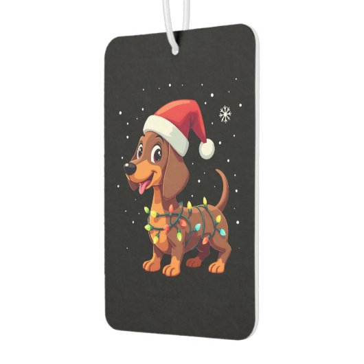 Christmas Dog Dachshund Santa Xmas Wiener 3 Autolufterfrischer (Links)