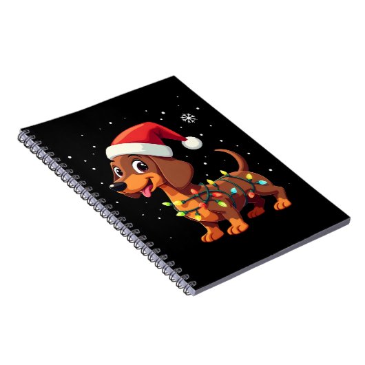 Christmas Dog Dachshund Santa Xmas Wiener 3 Notizblock (Rechte Seite)
