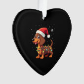 Christmas Dog Dachshund Santa Xmas Wiener 3 Ornament (Vorderseite)
