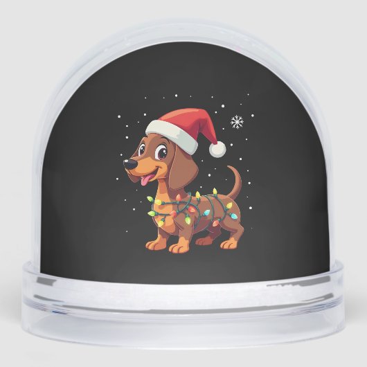 Christmas Dog Dachshund Santa Xmas Wiener 3 Schneekugeln (Vorderseite)