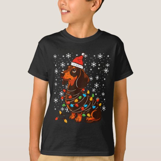 Christmas Dog Dachshund Santa Xmas Wiener Women Me T-Shirt (Vorderseite)