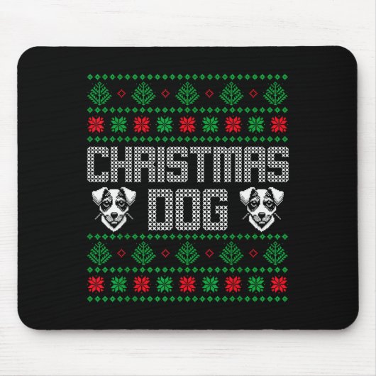 Christmas Dog Dad Sweater Jack Russell Pajama Men Mousepad (Vorne)