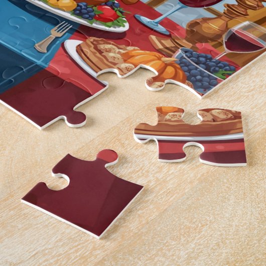 Christmas Dog Dinner Festive Holiday Feast Puzzle (Seite)