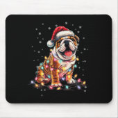 Christmas Dog English Bulldog Santa Xmas Women Men Mousepad (Vorne)