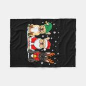 Christmas Dog French Bulldog Xmas Dog Lover Men Wo Fleecedecke (Vorderseite (Horizontal))