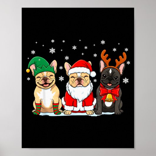 Christmas Dog French Bulldog Xmas Dog Lover Men Wo Poster (Vorne)