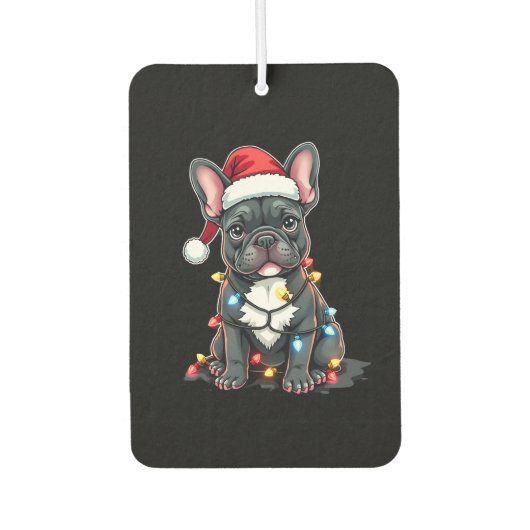 Christmas Dog French Bulldog Xmas Frenchie 3 Autolufterfrischer (Vorderseite)