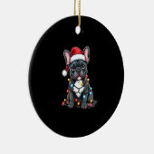 Christmas Dog French Bulldog Xmas Frenchie 3 Keramik Ornament (Rechts)