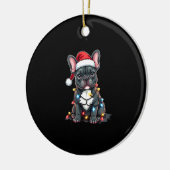 Christmas Dog French Bulldog Xmas Frenchie 3 Keramik Ornament (Links)