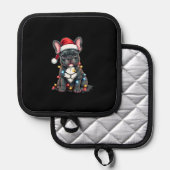 Christmas Dog French Bulldog Xmas Frenchie 3 Topflappen (Vorderseite/Rückseite)