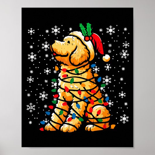 Christmas Dog Goldendoodle Santa Cute Xmas Men Wom Poster (Vorne)
