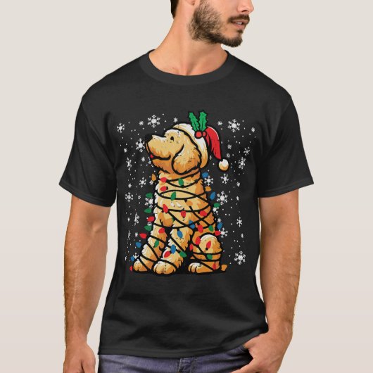 Christmas Dog Goldendoodle Santa Cute Xmas T-Shirt (Vorderseite)