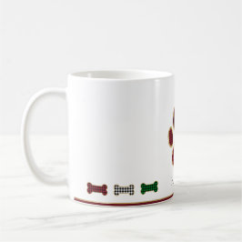 Christmas Dog Knochen Paw Print Buffalo Karierter Kaffeetasse