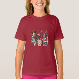 Christmas Dog Line Art T-Shirt | Minimalist Holida