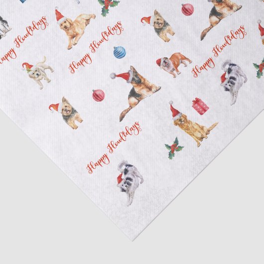 Christmas Dog Lover Happy Howlidays Seidenpapier (Ausschnitt)
