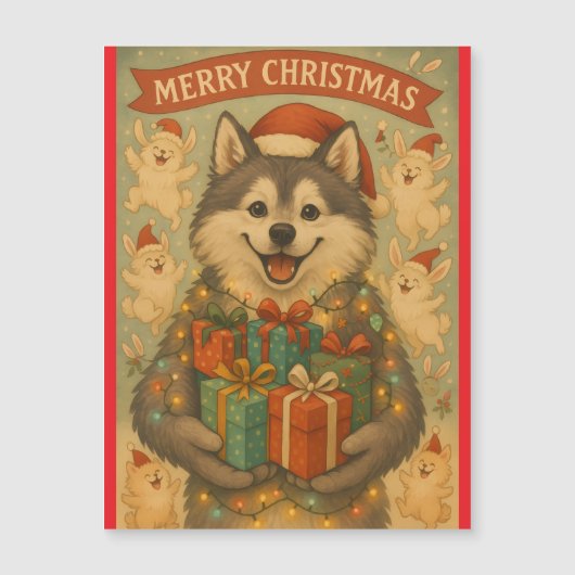 "Christmas Dog" Magnetic Card Magnetkarte (Vorderseite)
