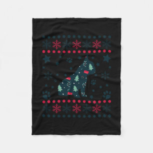 Christmas Dog Pattern Französischer Bulldog Besitz Fleecedecke