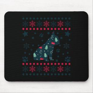 Christmas Dog Pattern Französischer Bulldog Besitz Mousepad