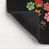 Christmas Dog Paw Print Buffalo Karierten Ugly Xma Mousepad (Ecke)