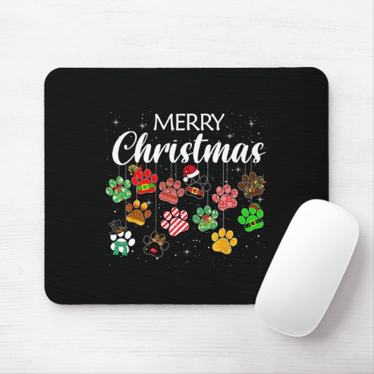 Christmas Dog Paw Print Buffalo Karierten Ugly Xma Mousepad (Mit Mouse)