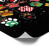 Christmas Dog Paw Print Buffalo Karierten Ugly Xma Poster (Ecke)