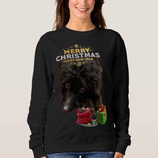Christmas Dog Poodle Doodle Sweatshirt (Vorderseite)