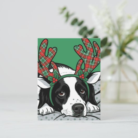 Christmas Dog Postkarte (Stehend Vorderseite)