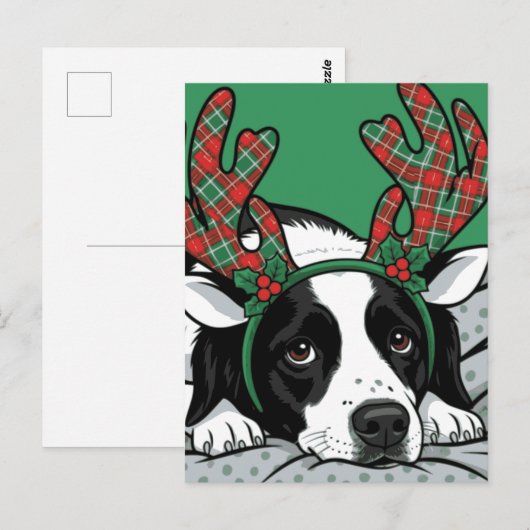 Christmas Dog Postkarte (Vorne/Hinten)