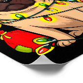 Christmas Dog Santa Clause Pug Puppy X-mas Poster (Ecke)