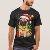 Christmas Dog Santa Clause Pug Puppy X-mas T-Shirt (Vorderseite)